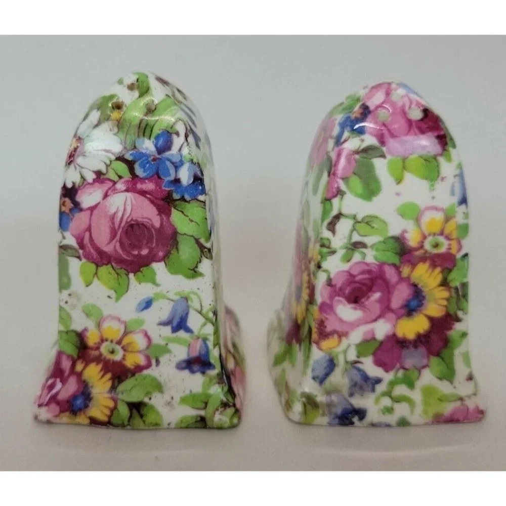 Vintage‎ Floral Chintz Salt & Pepper Shakers England